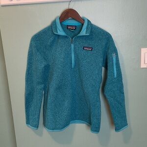 Patagonia Women’s Teal Quarter Zip-Up Sweater